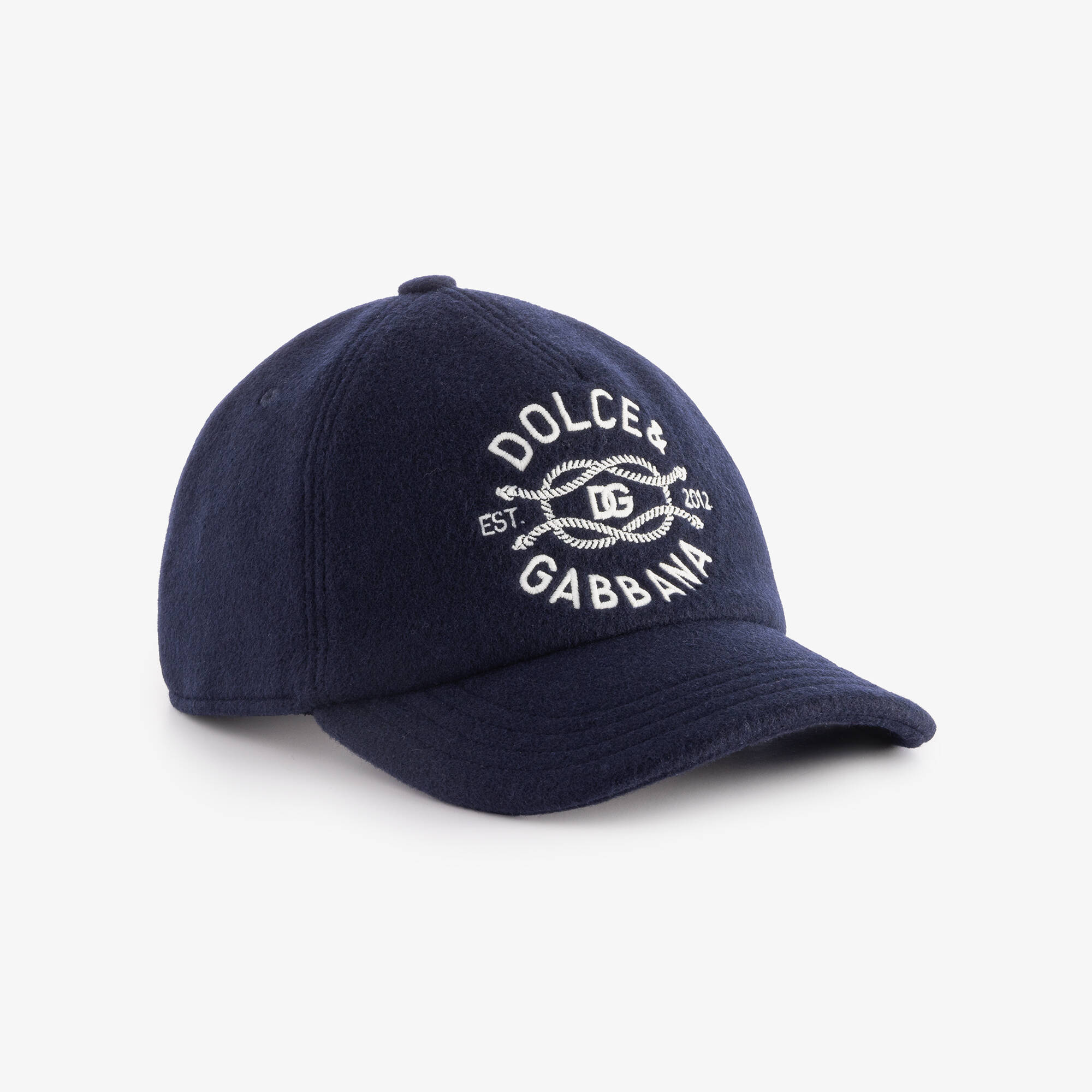 Dolce & Gabbana - Boys Navy Blue Felted Wool Logo Cap | Childrensalon