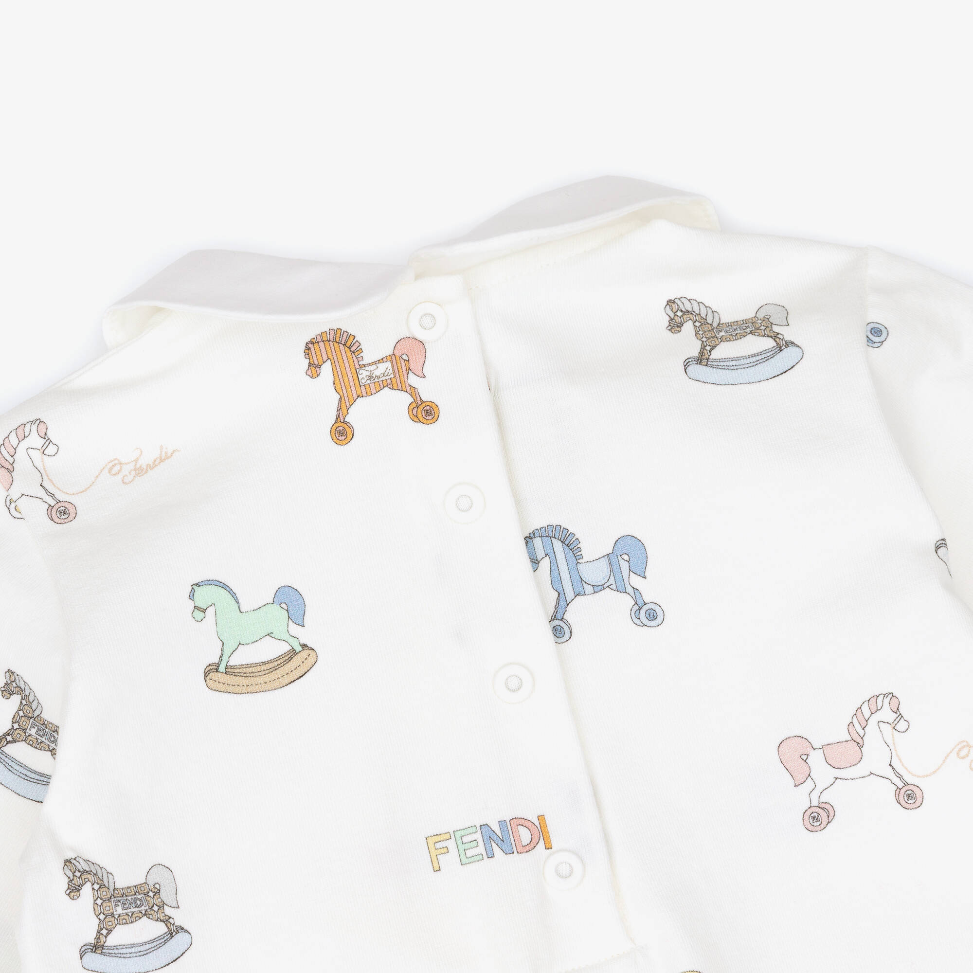 Fendi - Ivory Rocking Horse Babysuit Gift Set | Childrensalon