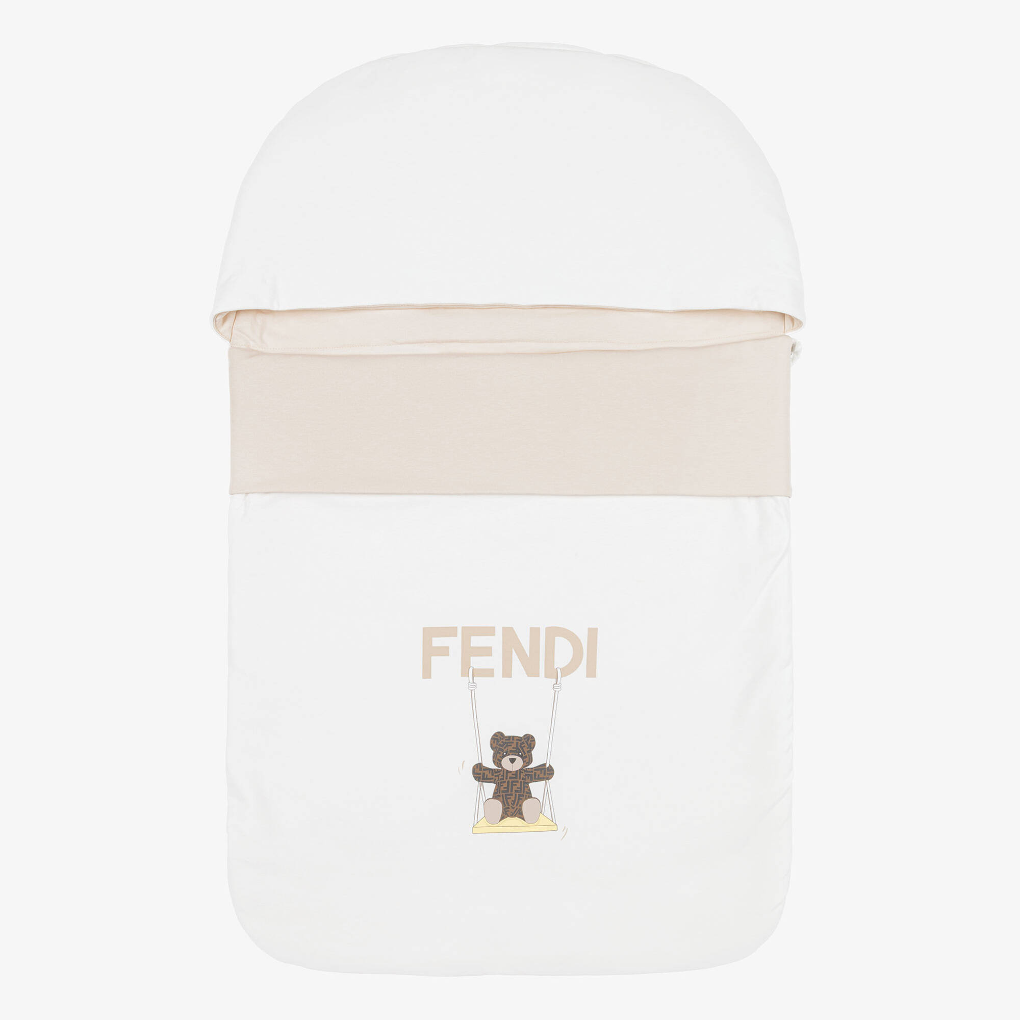 FENDI おくるみ FENDI 可愛いギフト おくるみ ベビーブランケット 刺繍ベア ロゴ