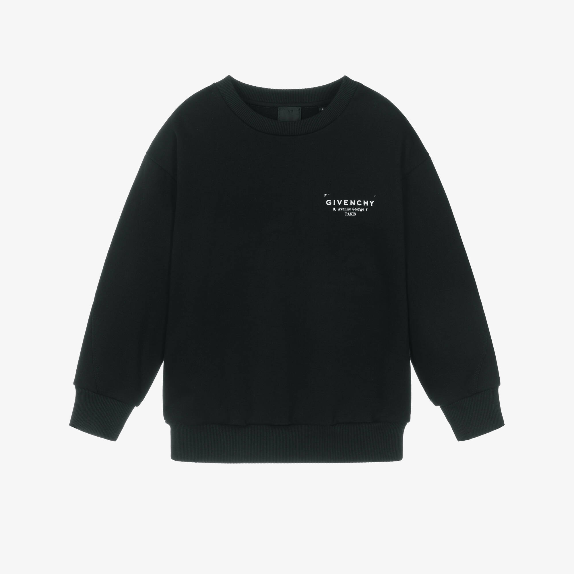 Givenchy - Black Jersey Stamp Logo Print Sweatshirt | Childrensalon