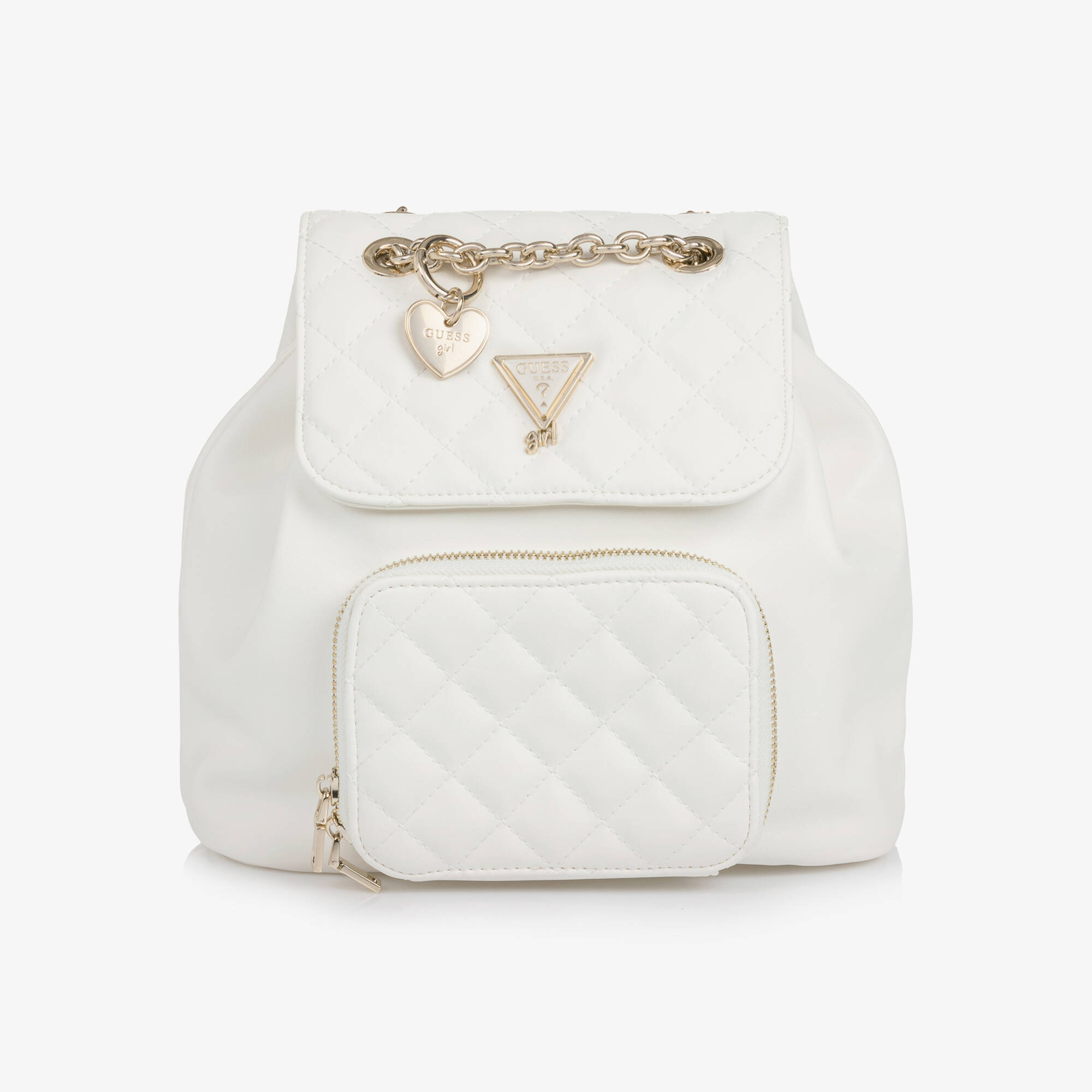 Faux Leather White GUESS Backpack Tan White Guess Mini Backpack Purse Handbag | Mercari main image 2