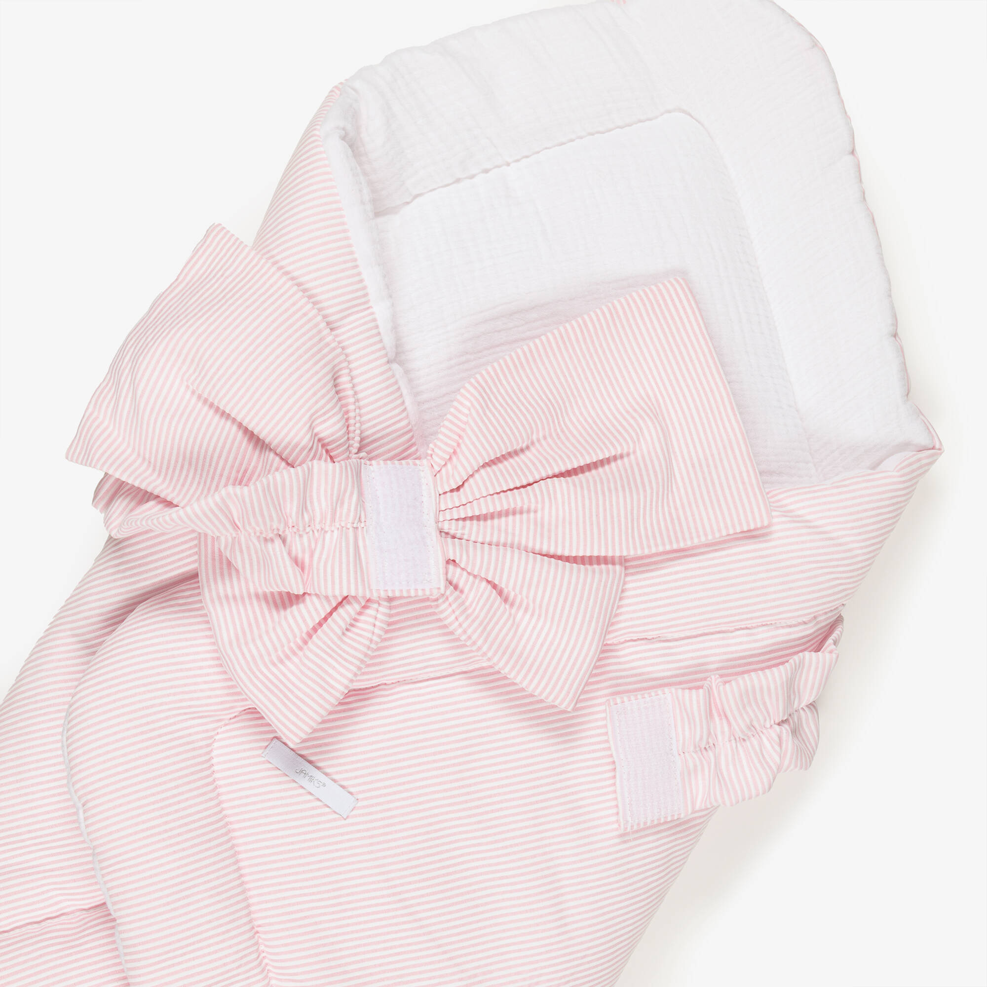 Jamiks - Baby Girls Pink & White Striped Nest (70cm) | Childrensalon