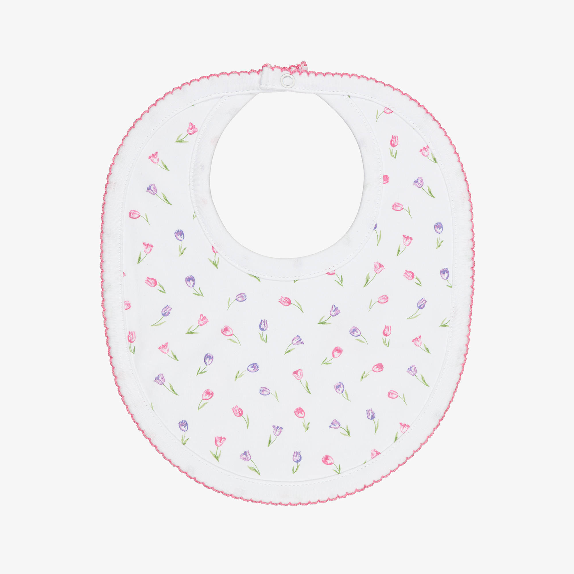 Machine Printing Delivery Order Kissy Kissy - Baby Girls White Tulip Gardens Print Bib | Childrensalon