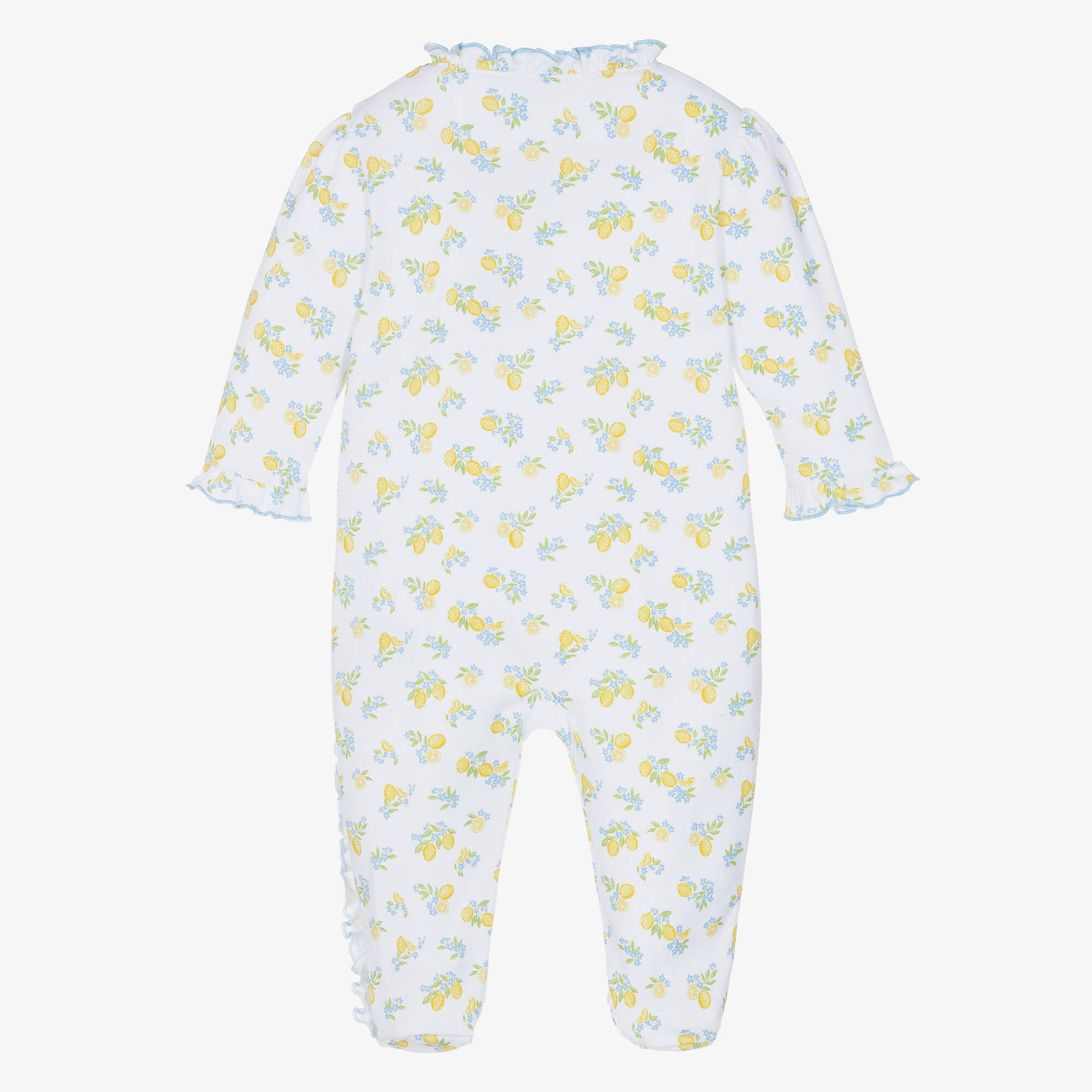 Kissy Kissy - Girls White Pima Cotton Lemon Blossoms Babygrow ...
