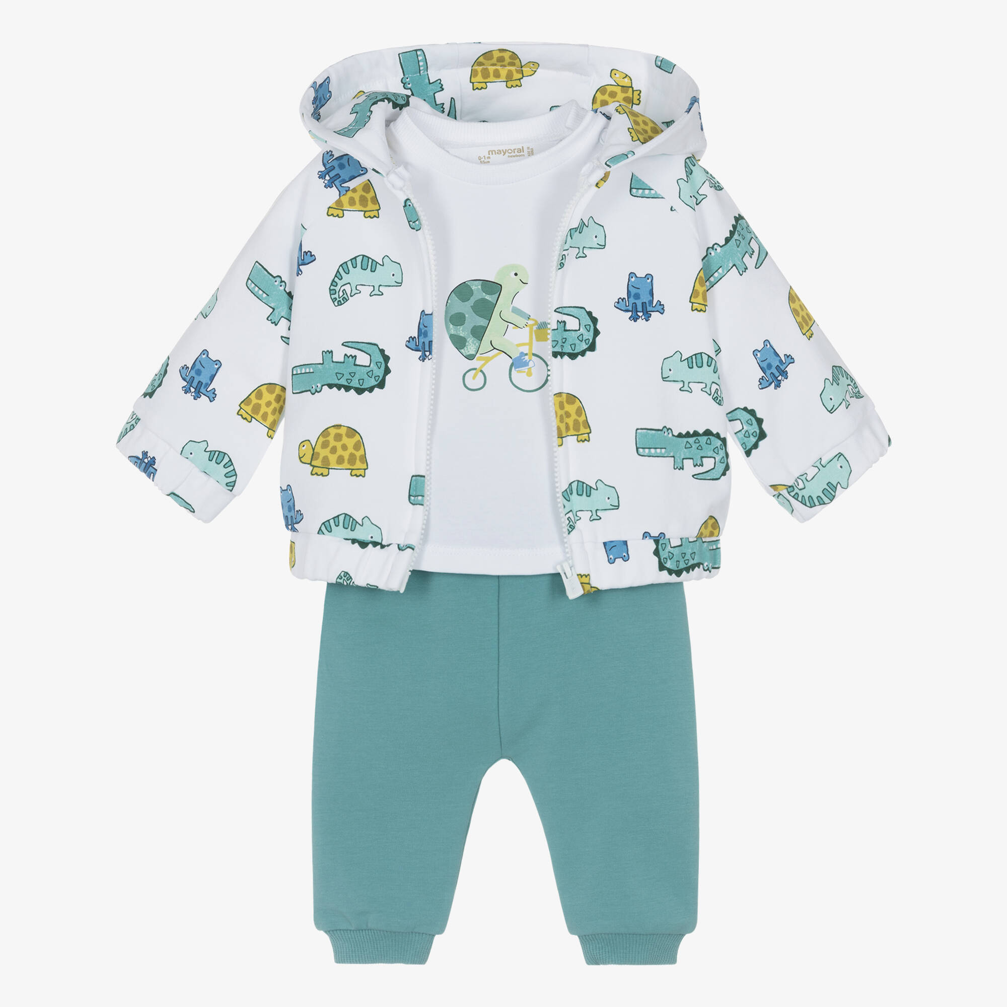 Mayoral Newborn - Baby Boys Green Tortoise & Friends Tracksuit Set ...
