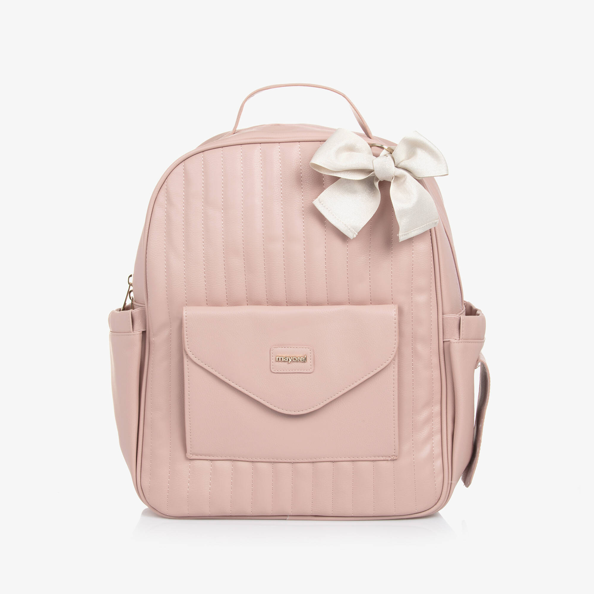 新品 mayoral 大きめ マザーズバッグ ピンク リボン Mayoral - Pink Changing Backpack (38cm) | Childrensalon