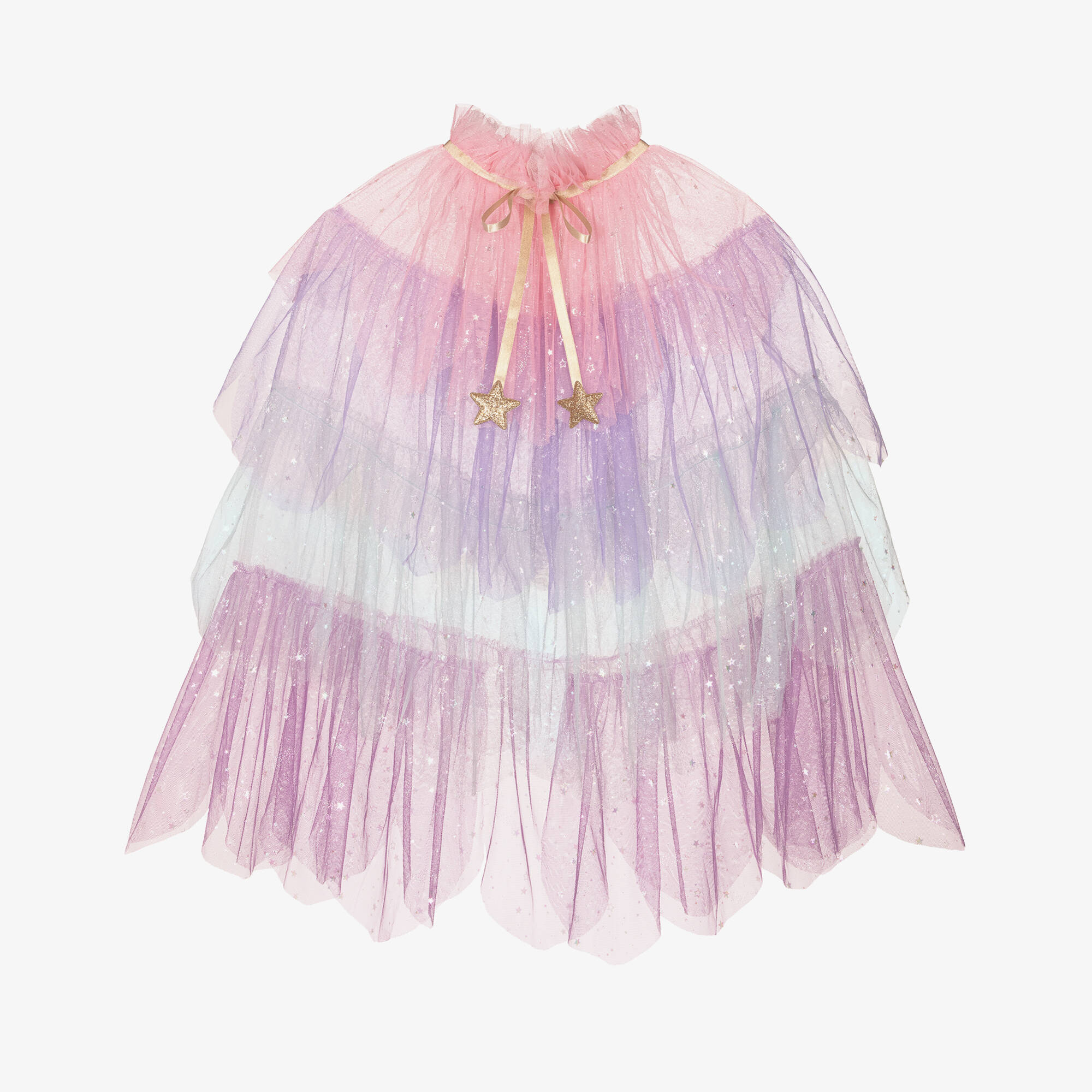 Mimi & Lula - Girls Lilac Purple Tiered Tulle Cape | Childrensalon