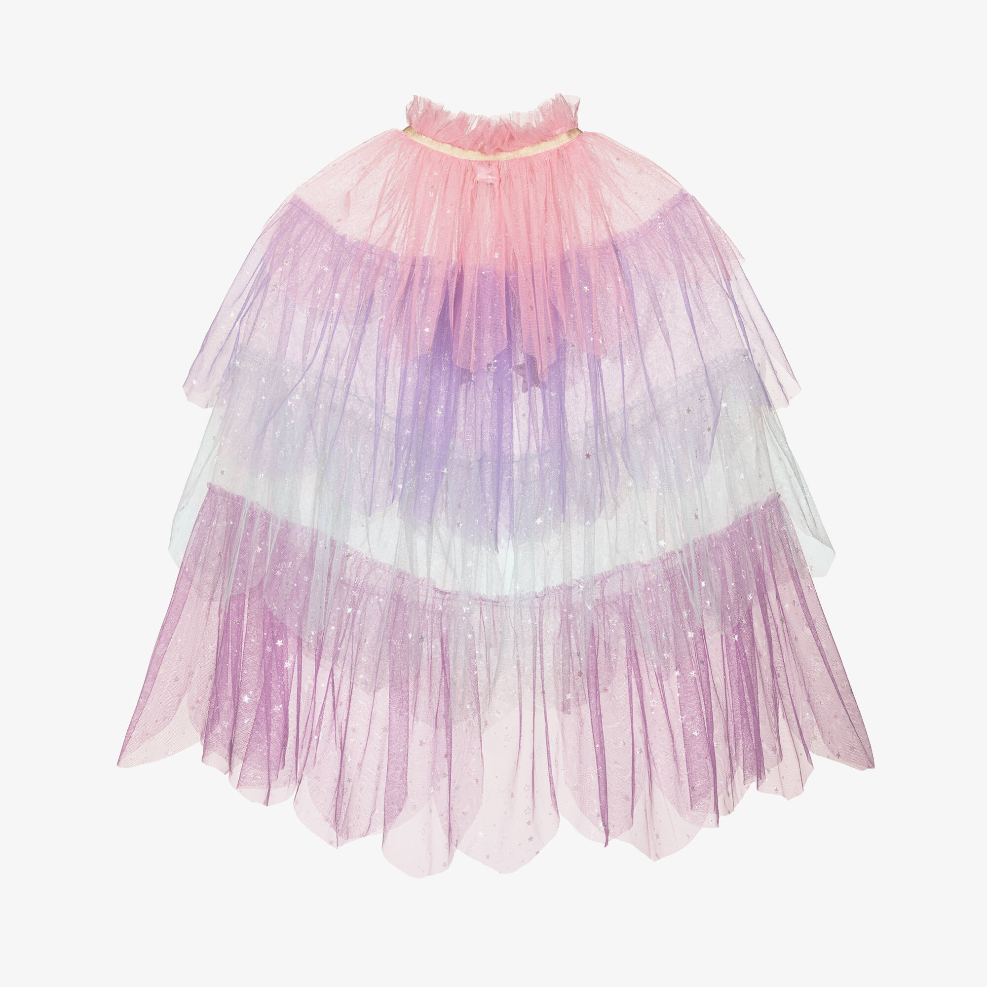 Mimi & Lula - Girls Lilac Purple Tiered Tulle Cape | Childrensalon
