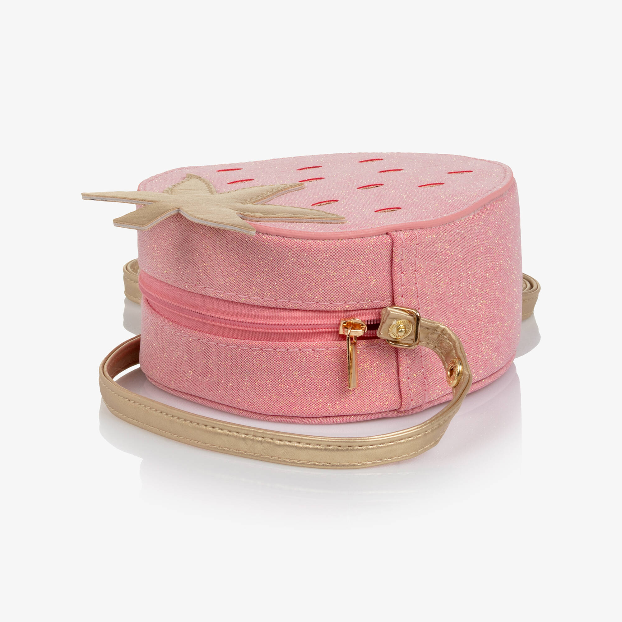 Mimi & Lula - Girls Pink Glitter Strawberry Bag (14cm) | Childrensalon