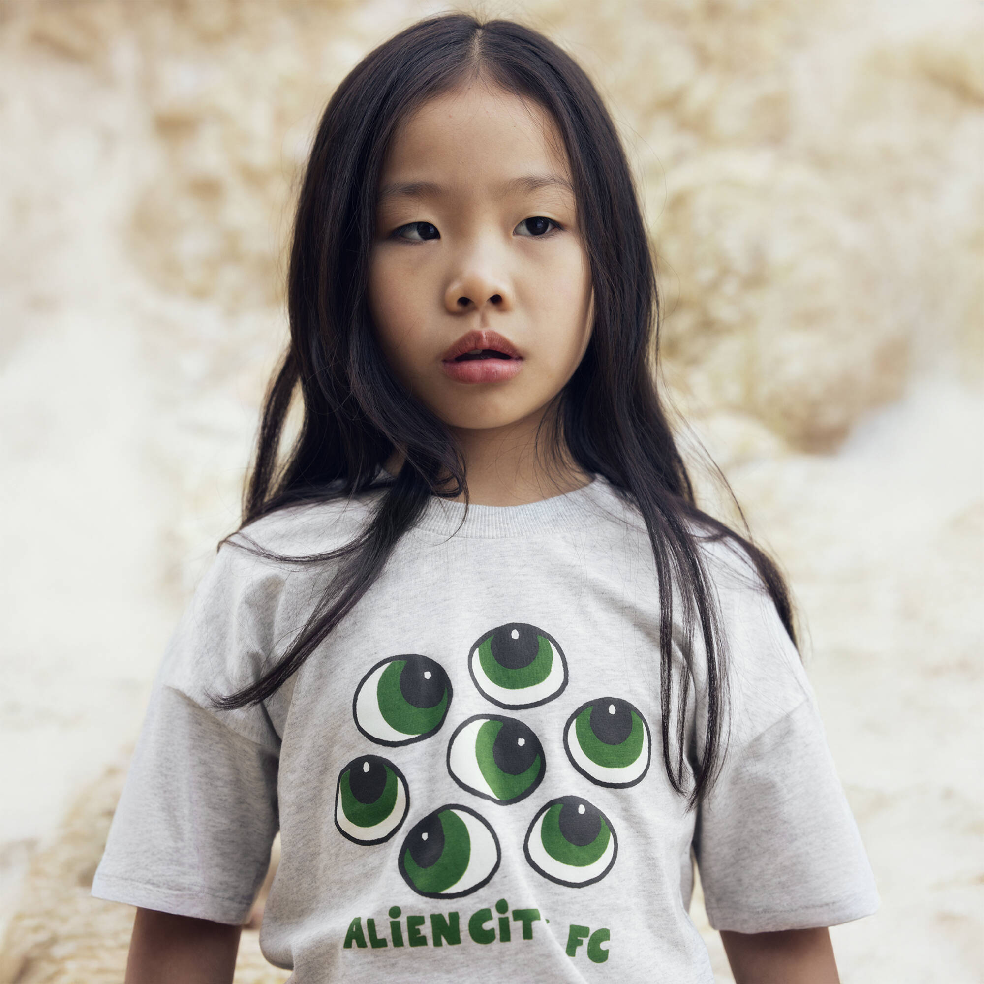 Mini Rodini - Grey Alien City FC Crew Neck T-Shirt | Childrensalon
