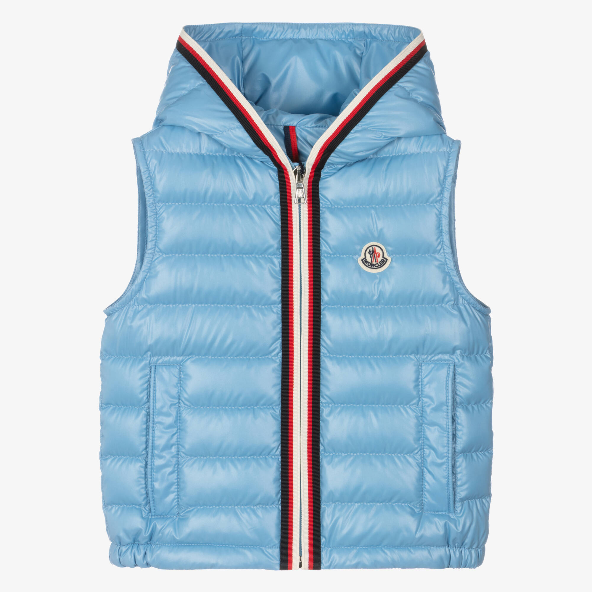 Moncler Enfant - Boys Blue Dorcas Hooded Down Gilet | Childrensalon