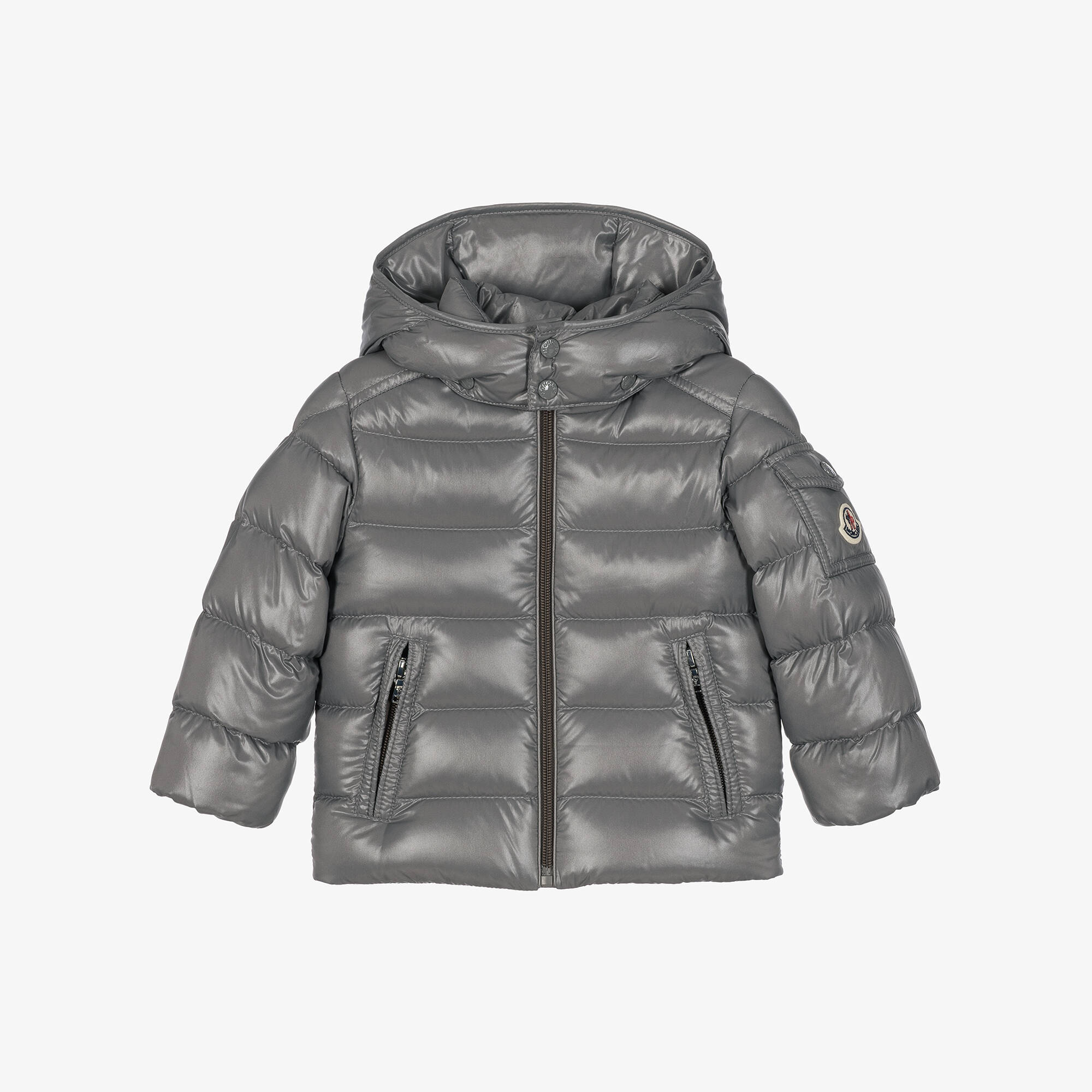 Moncler グレー ダウンジャケット 4歳 Moncler Enfant - Boys Grey Moncler Maya Down Padded Jacket