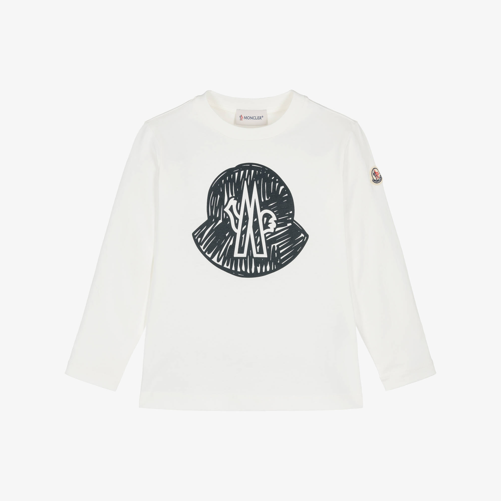 Moncler キッズ LAURIER 6A 袖ロゴ オフホワイト 正規品 ホワイト（白 