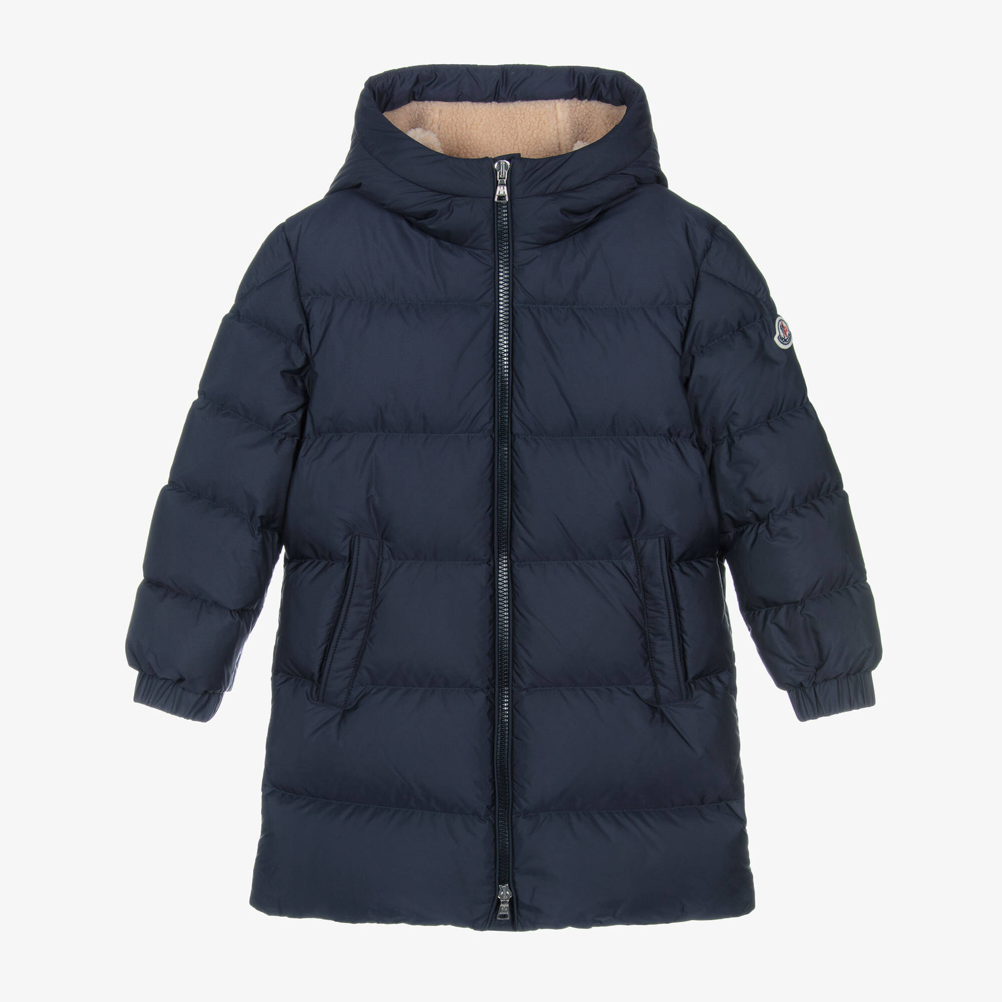 Moncler ネイビー フード付きジャンパー 152cm 子供用 moncler-enfant-boys-navy-blue-