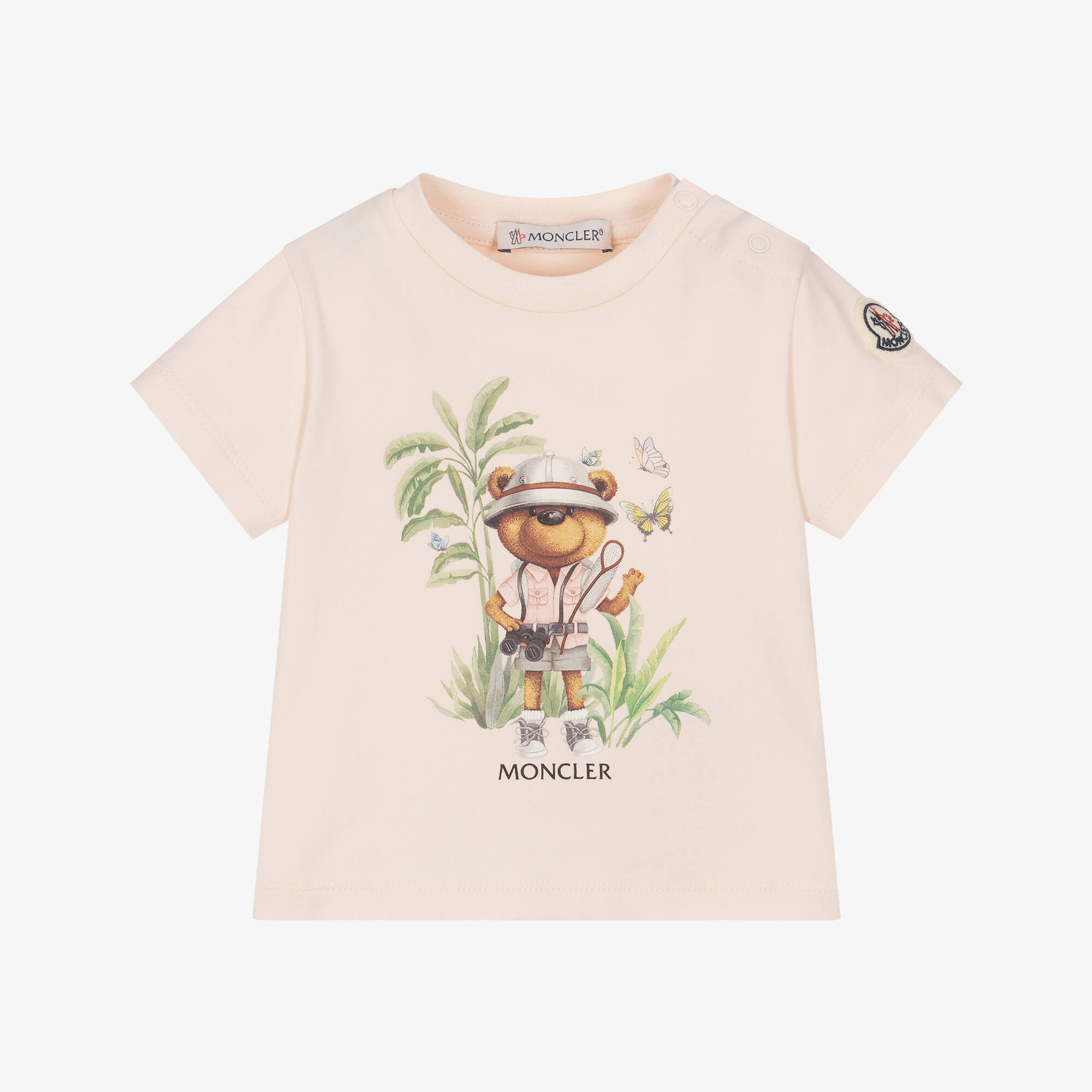 MONCLER クマプリント Tシャツ moncler-enfant-girls-pink-