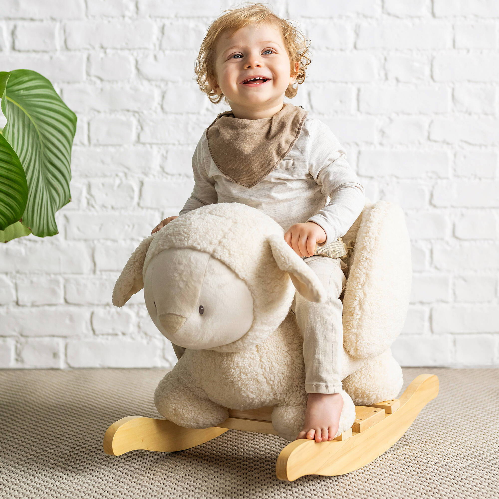 Sheep Rocking Toys Nattou - Ivory Sheep Rocking Toy (59cm) | Childrensalon