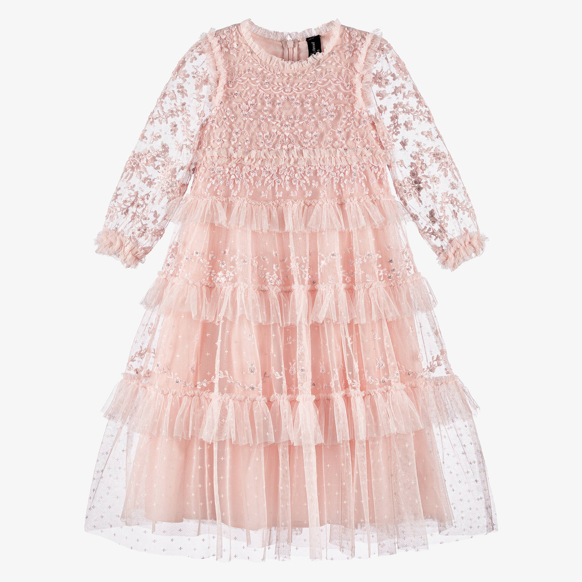 needle and thread pink tulle dress Floral Diamond Ruffle Gown