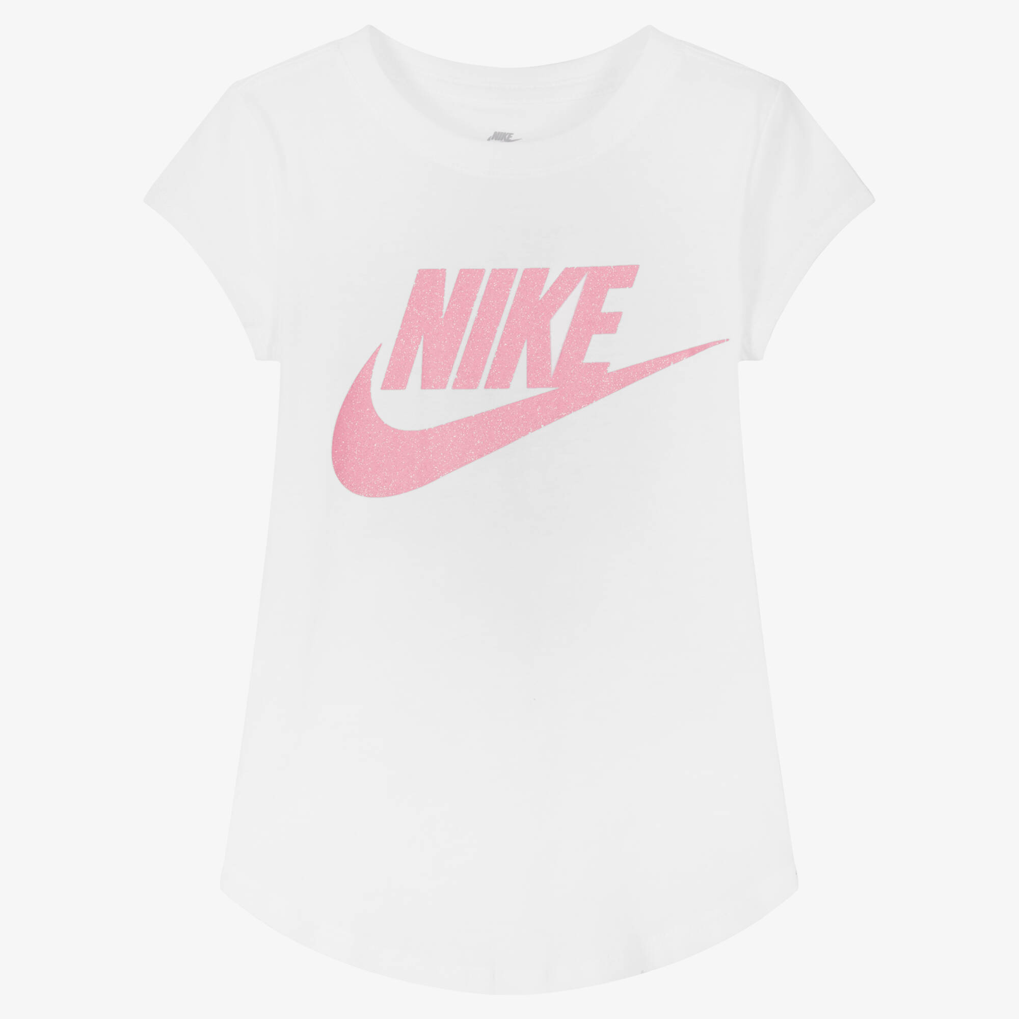 white pink and blue nike shirt