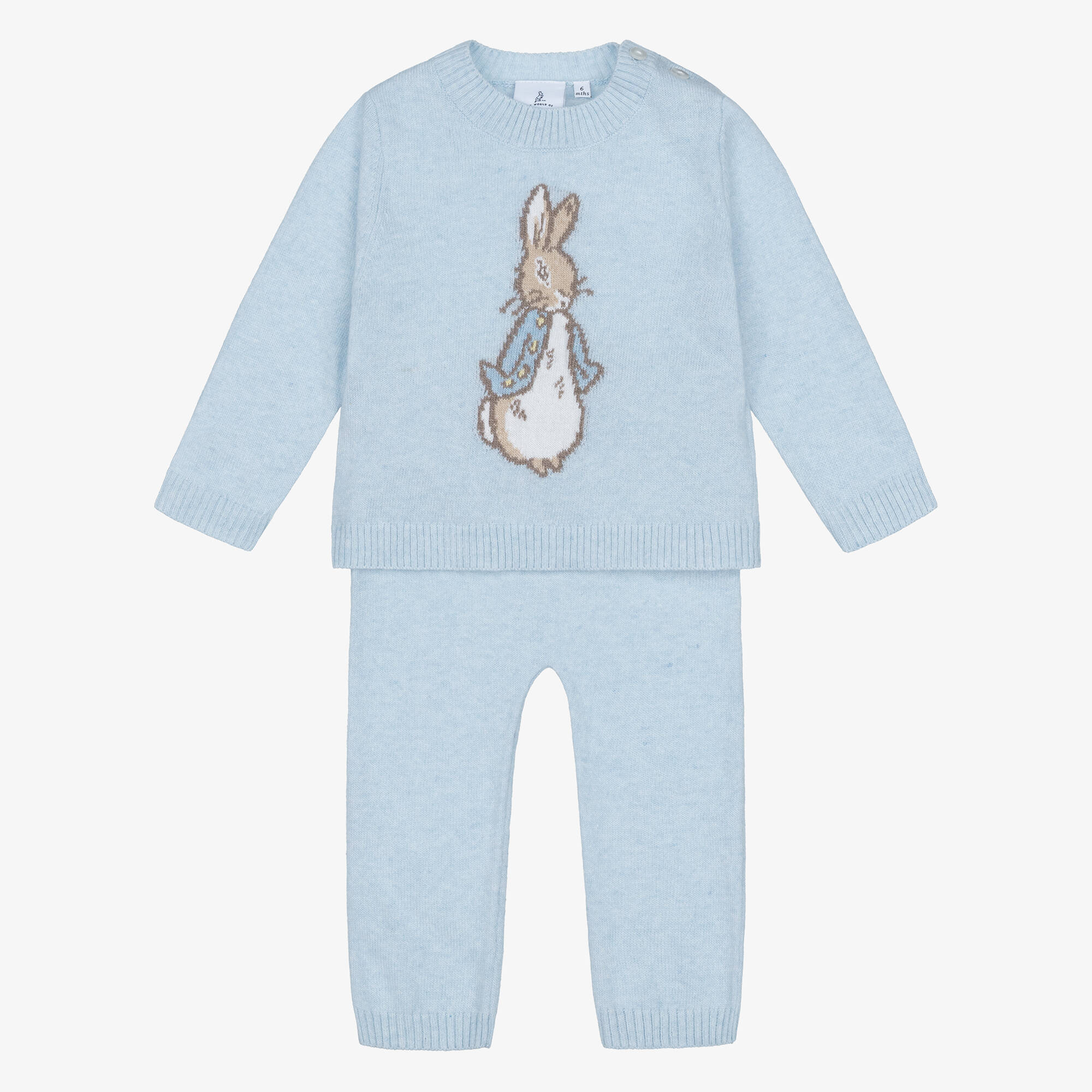 Angora Rabbbit Peter Rabbit™ by Childrensalon - Boys Blue Merino Wool Knit Trouser Set ...