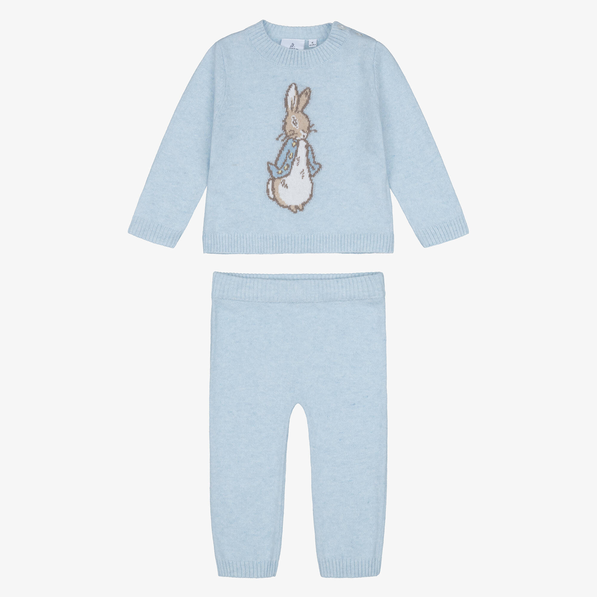 Angora Rabbbit Peter Rabbit™ by Childrensalon - Boys Blue Merino Wool Knit Trouser Set ...