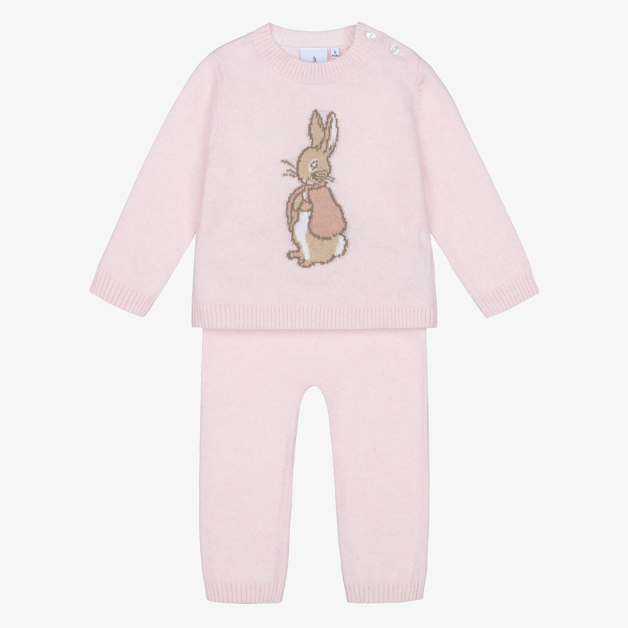 Angora Rabbbit Peter Rabbit™ by Childrensalon - Girls Pink Merino Wool Knit Trouser ...