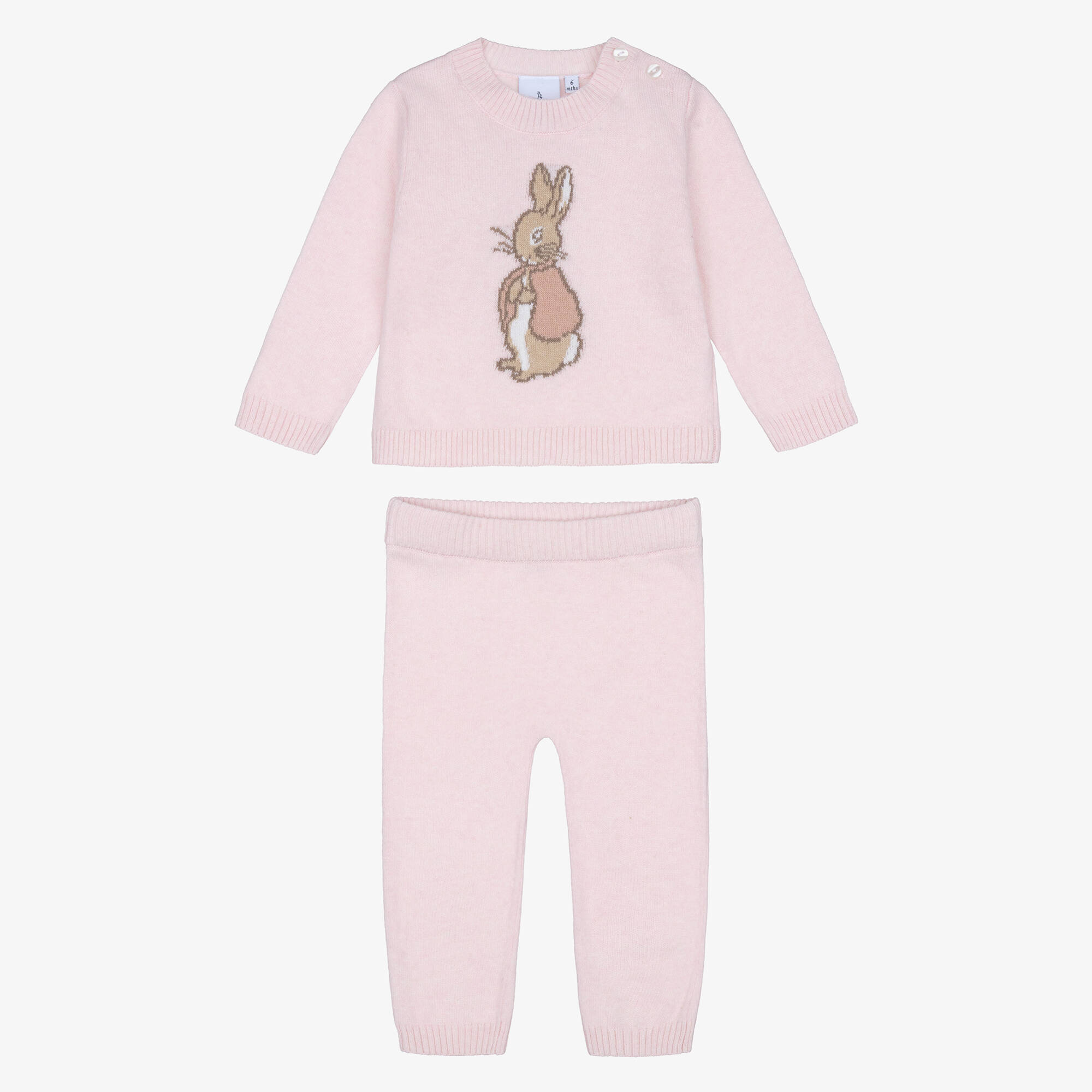 Angora Rabbbit Peter Rabbit™ by Childrensalon - Girls Pink Merino Wool Knit Trouser ...