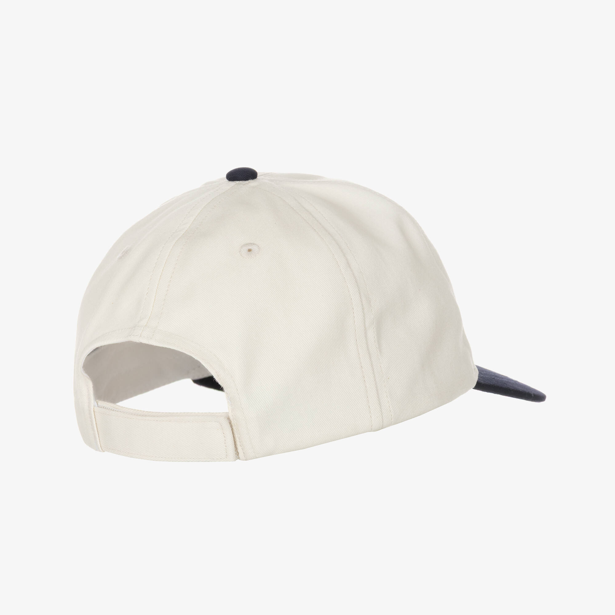 Petit Bateau - Boys Ivory Cotton Twill Cap with Navy Blue Peak ...