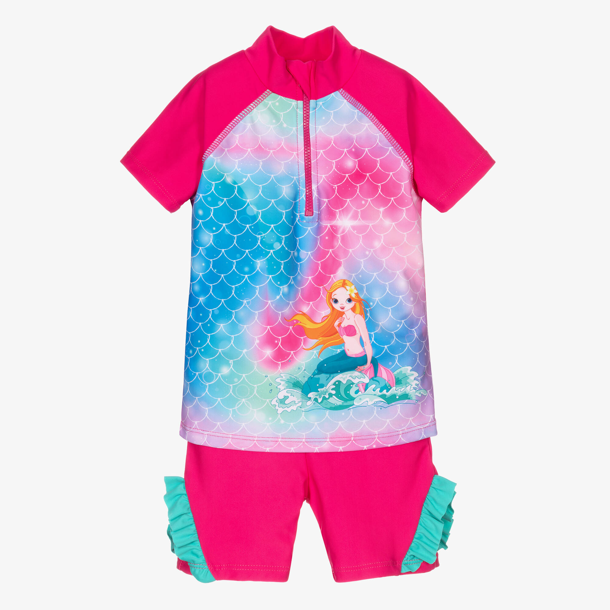 Playshoes - Girls Blue Polka Dot Sun Suit (UPF50 ) | Childrensalon Outlet