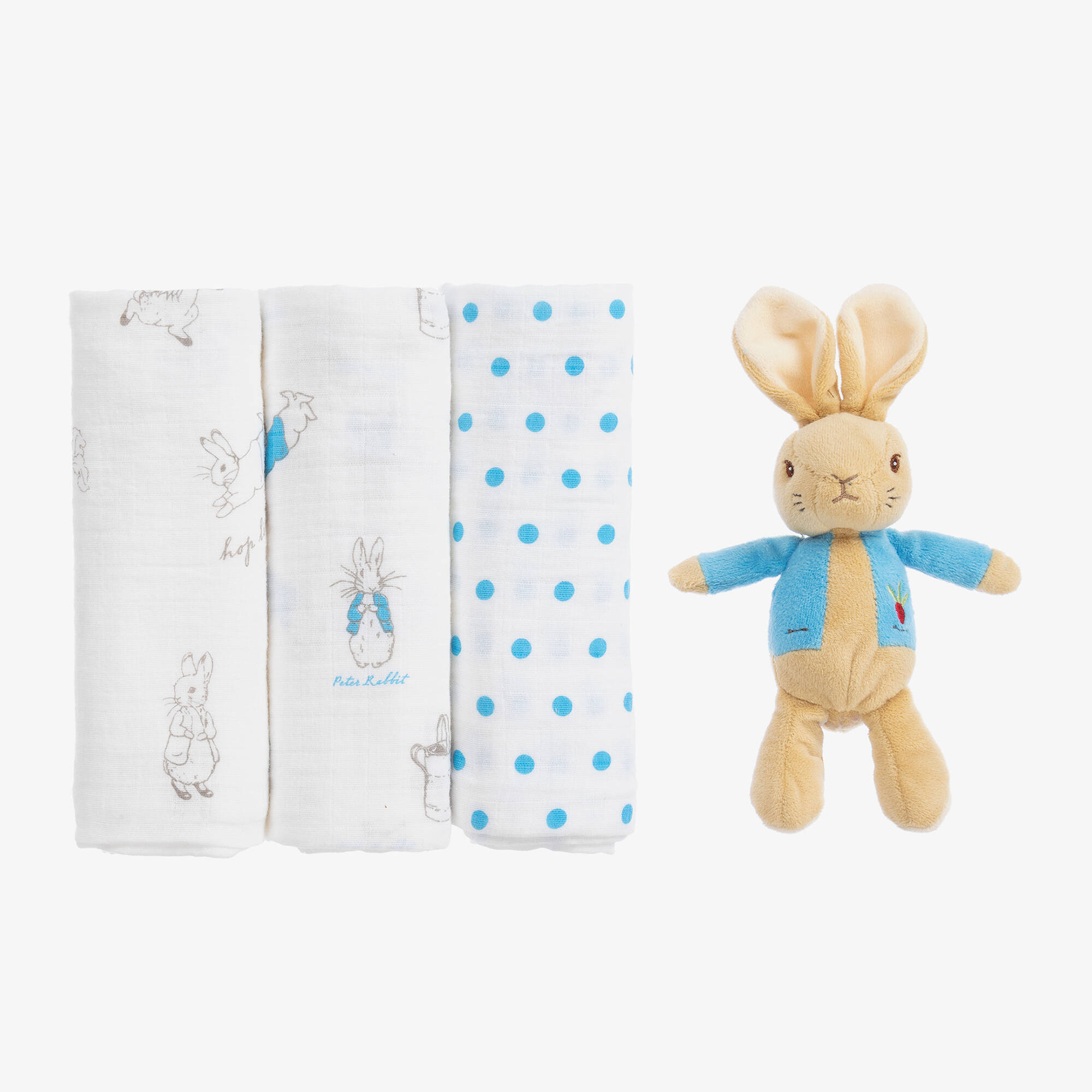 Peter Rabbit Rattle Toy Rainbow Designs - Peter Rabbit Rattle Toy & Muslin Gift Set | Childrensalon