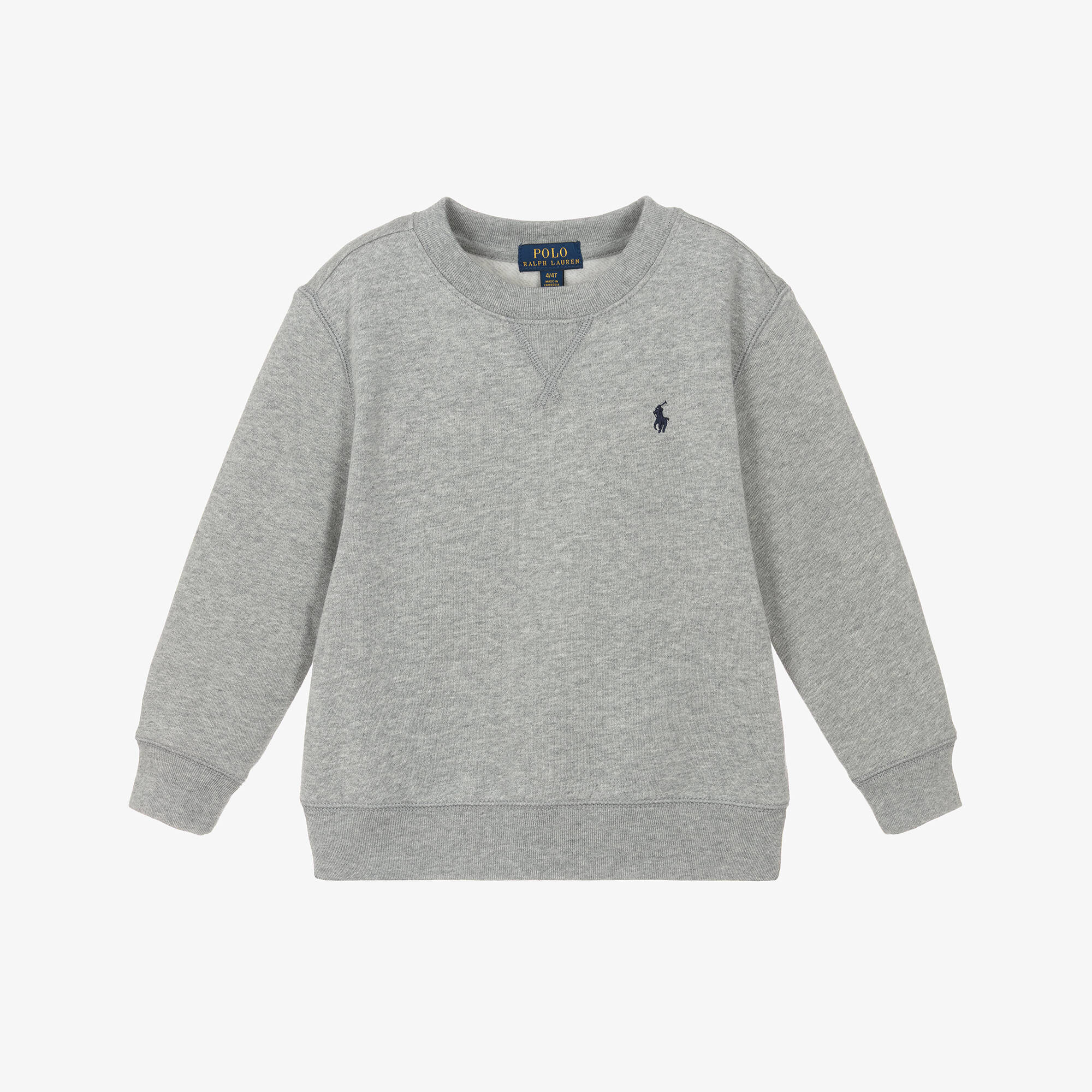 Поло Ralph Lauren - Серый хлопковый свитшот с логотипом для