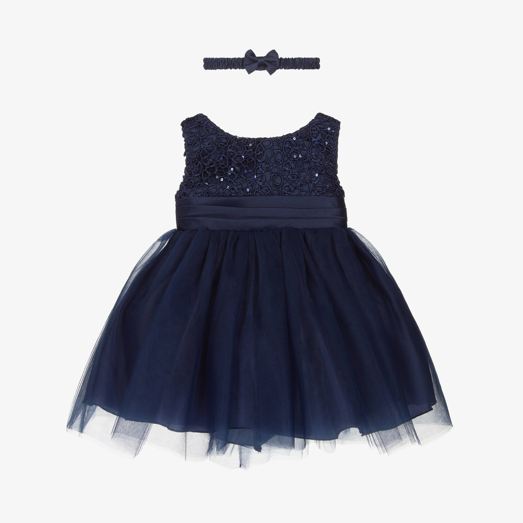 sachin and babi light blue dress Toddler Girl Drop Waist Short-Sleeve Dress - Navy - Otter Avenue main image 0
