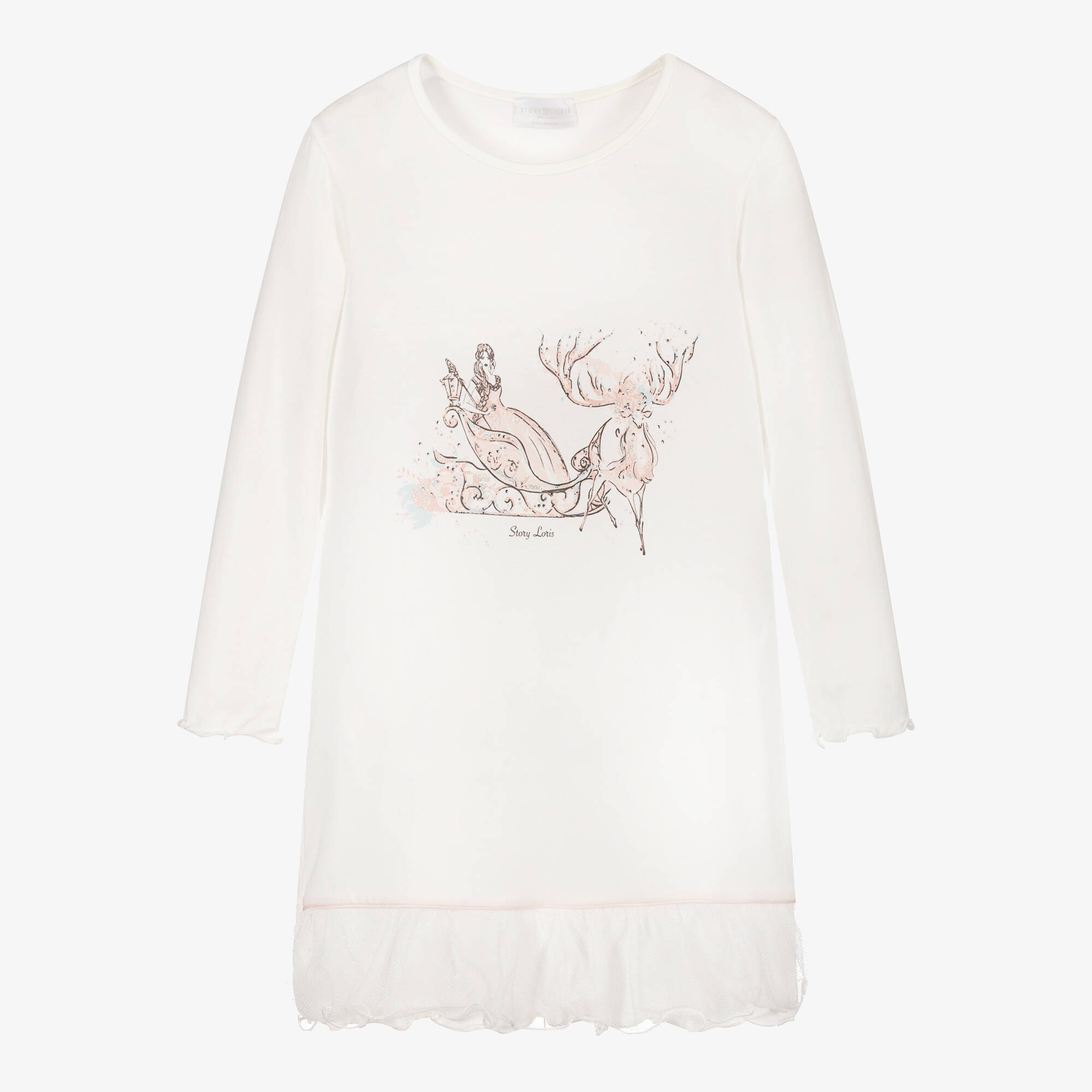 Story Loris - Girls Ivory Modal Princess Nightdress | Childrensalon