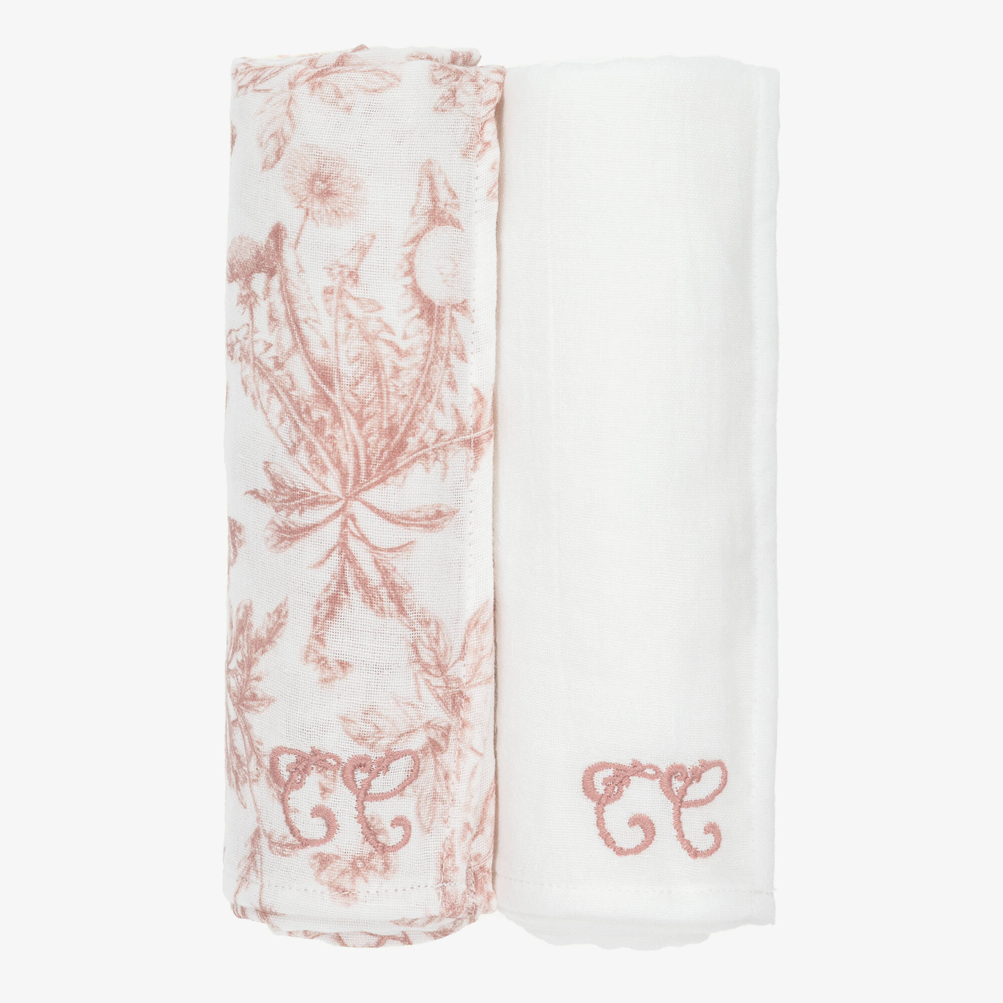 tartine-et-chocolat-white-pink-toile-de-jouy-cotton-muslins-2-pack