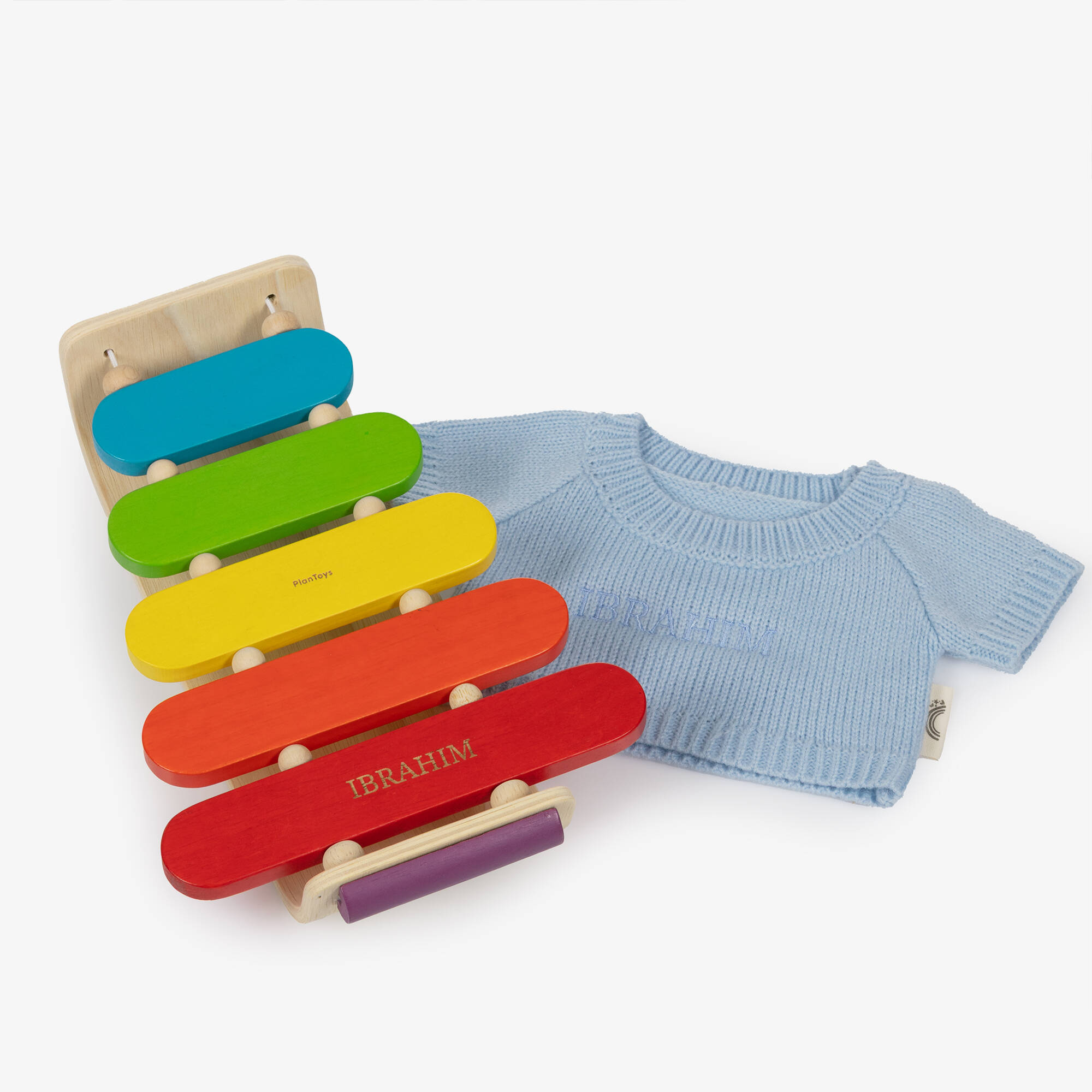 The Baby Gifting Company - Blue Personalised Music Baby Gift Set ...