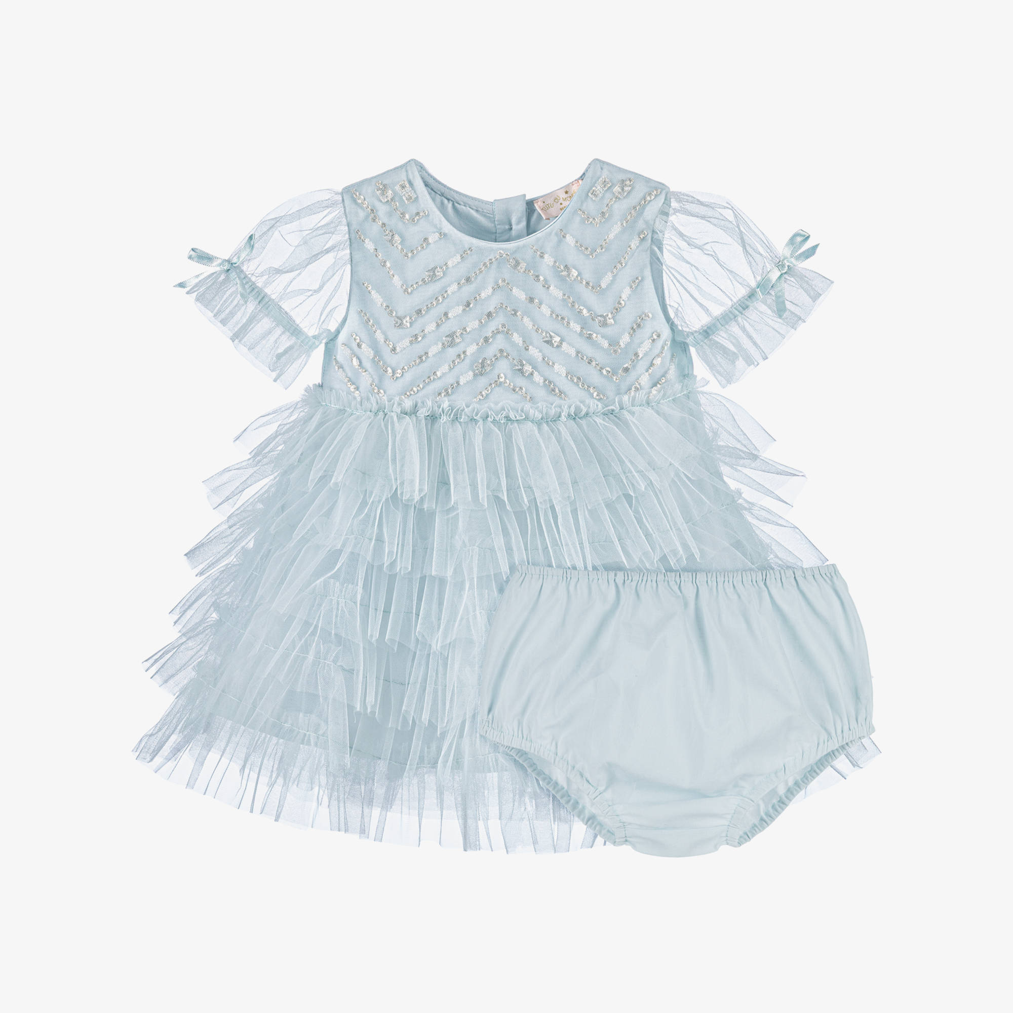 Tutu du Monde - Baby Girls Diamond Drift Blue Tulle Dress with Sparkles ...