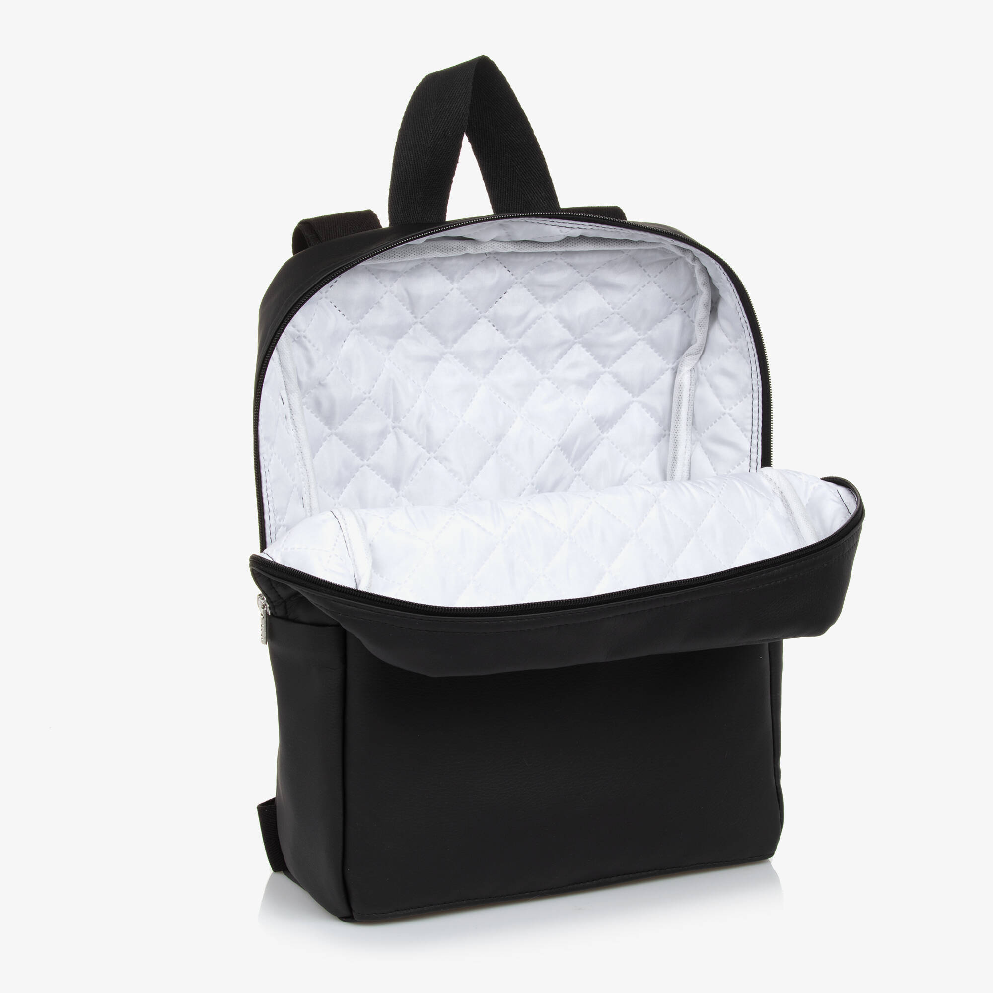 Uzturre - Black Faux Leather Changing Backpack (37cm) | Childrensalon