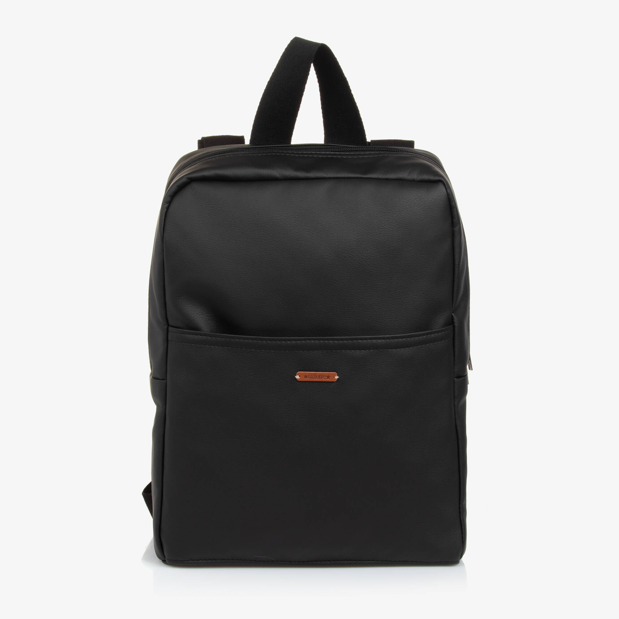 Uzturre - Black Faux Leather Changing Backpack (37cm) | Childrensalon
