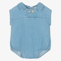 Baby Boys Light Blue Chambray Shortie