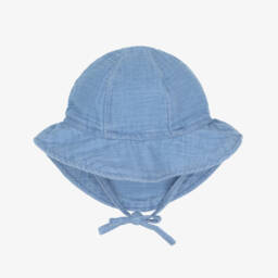 Baby Boys Light Blue Cotton Chambray Sun Hat