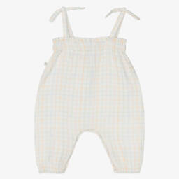 1 + in the family-Baby Girls Ivory Check Cotton Jumpsuit | Childrensalon