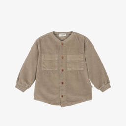 Boys Taupe Beige Corduroy Shirt