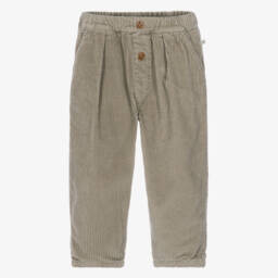 Boys Taupe Beige Corduroy Trousers
