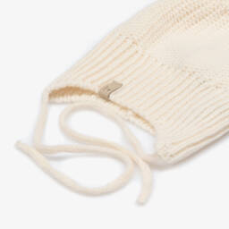 1 + in the family-Ivory Wool Knit Pom-Pom Baby Hat | Childrensalon