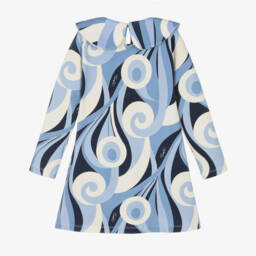 A Dee-Girls Blue Cotton Swirl Print Dress | Childrensalon