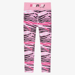 A Dee-Легинсы розовые с узором зебры для девочек | Childrensalon