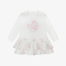 A Dee-Платье кремово-розовое с принтом кексов | Childrensalon