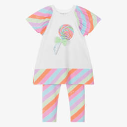 Girls Multicoloured Lollipop Print Leggings Set