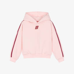 Girls Pale Pink & Red Logo Hoodie