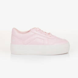 A Dee-Girls Pink Faux Leather Lace-Up Trainers | Childrensalon
