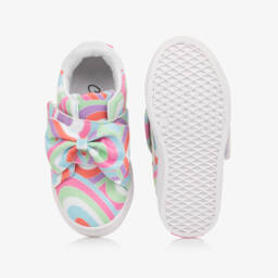 A Dee-Girls Pink & Green Heart Print Velcro Trainers | Childrensalon